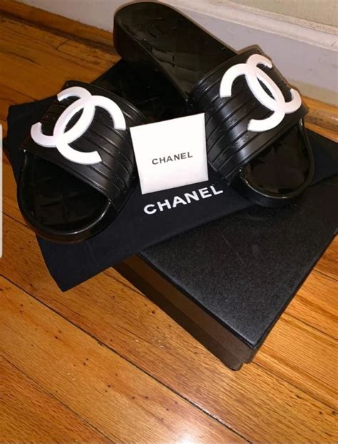 black chanel jelly slides|Chanel slides price.